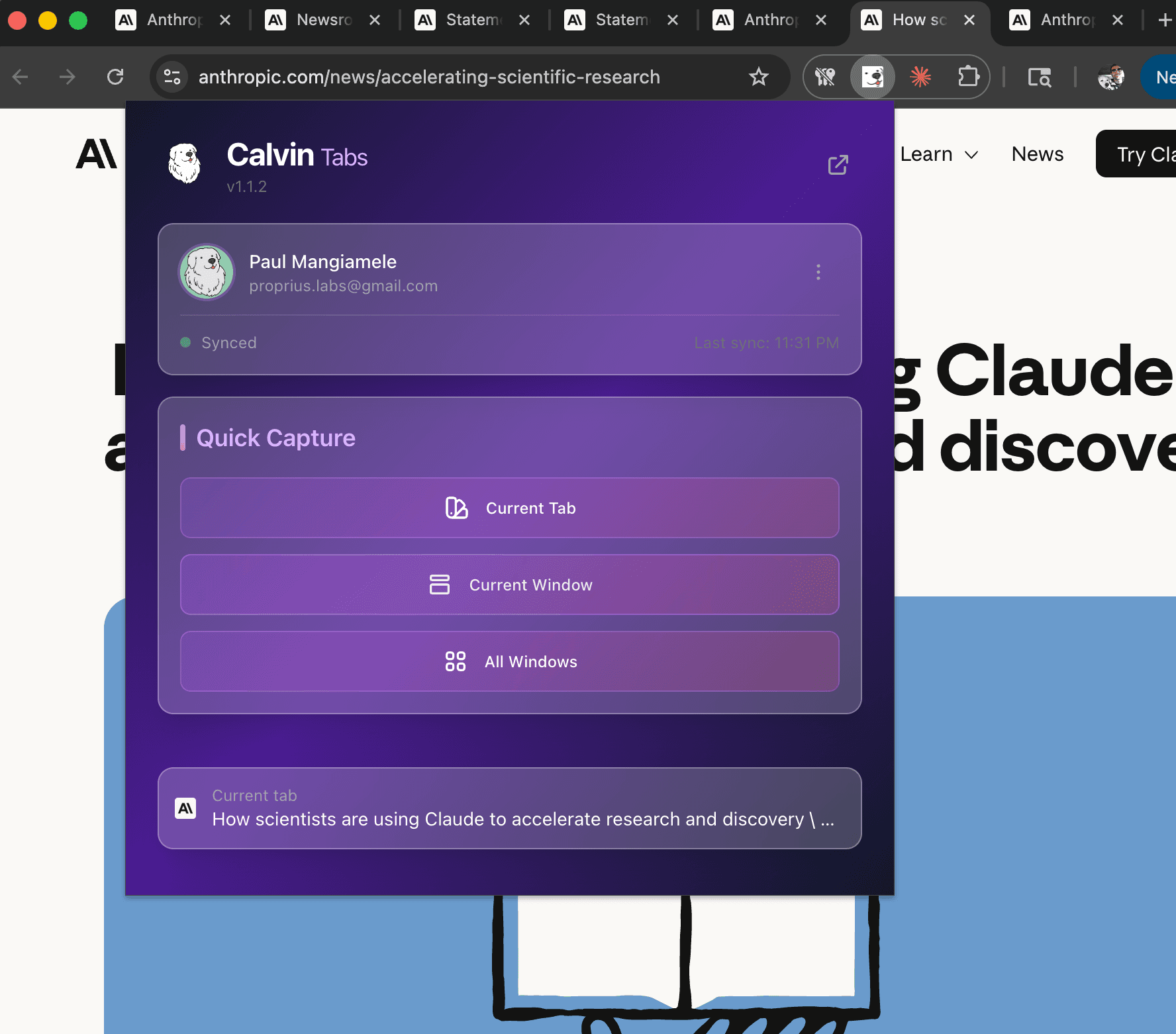 Chrome Extension — Capture Popup