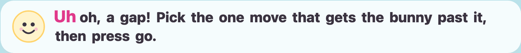 A partner line with the word being spoken enlarged and highlighted in pink