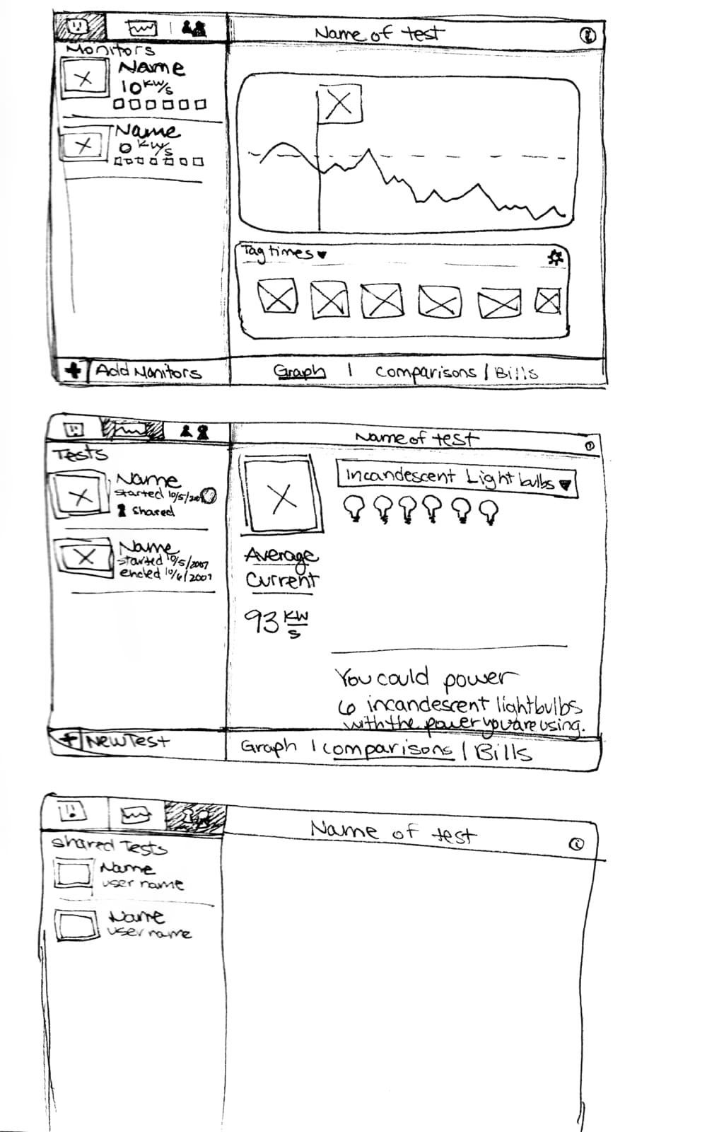Initial UI sketch 2
