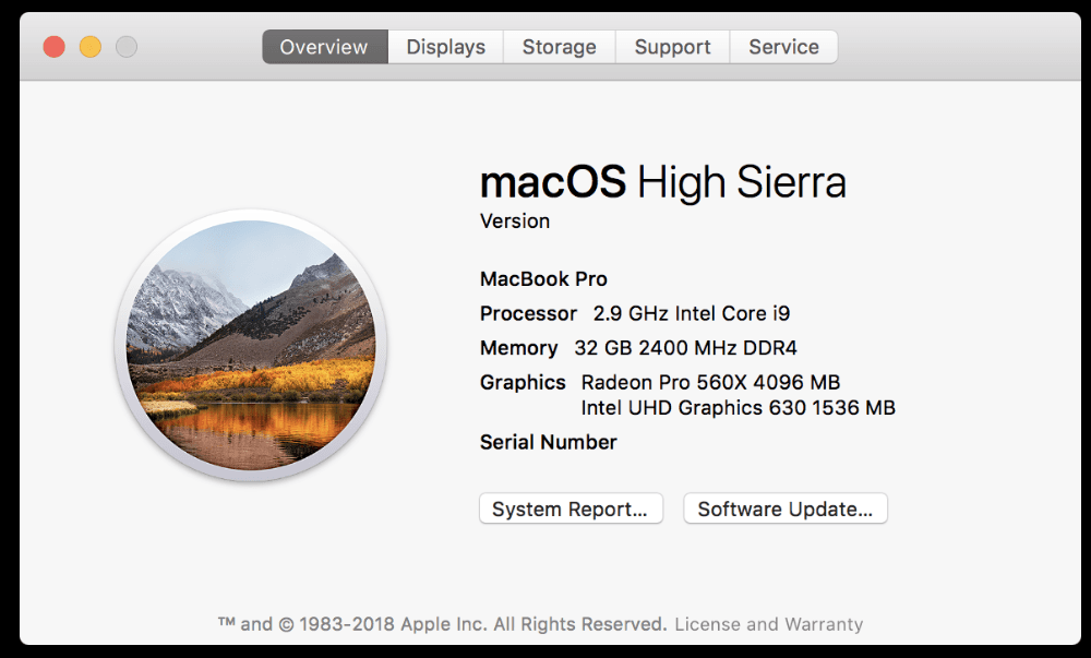 2019 MacBook Pro specs